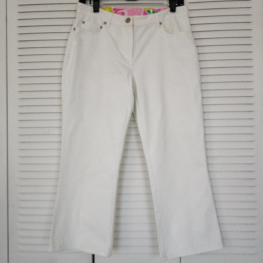 Lilly Pulitzer white crop jeans